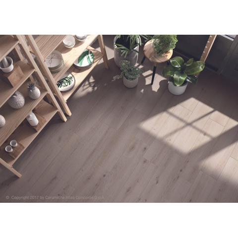 Terravito Fissaro carreau mural et de sol - 22.2x89.5cm - 8mm - rectifié - antidérapant - effet bois - gris SW863174