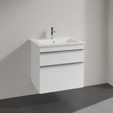 Villeroy & Boch venticello Meuble sous lavabo 60.3x50.2x59cm avec 2 tiroirs blanc brillant 1025474