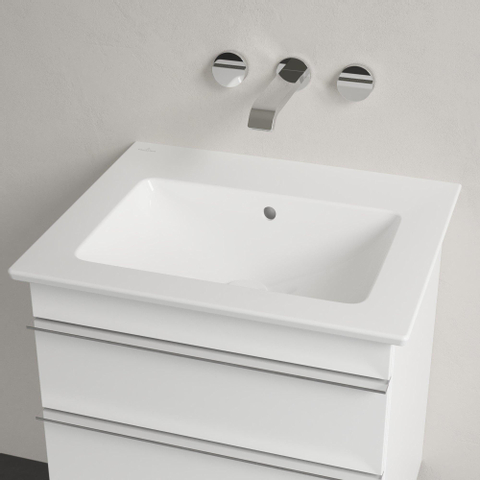 Villeroy & Boch venticello wastafel - zonder kraangat - 60x50cm - met overloop - White Alpine (glans wit) 1025154