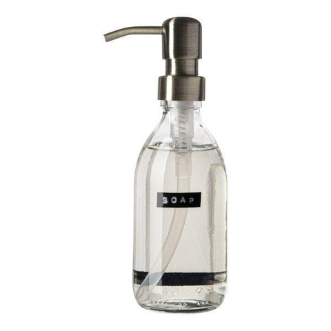 Wellmark Handzeep helder glas messing pomp 250ml tekst SOAP Black label SHOWROOMMODEL SHOW20533