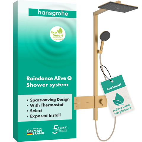 Hansgrohe Raindance alive Showerpipe - 210/340 1jet - ecosmart - thermostatische - thermostaat - geborsteld brons (brons) SW1388699