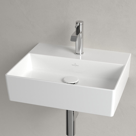 Villeroy & Boch memento 2.0 wastafel onderzijde - geslepen - 50x42cm - zonder overloop - 1 kraangat CeramicPlus - White Alpine (glans wit) SW358414