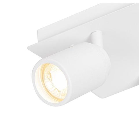 QAZQA Ducha plafonnier de salle de bains - 17x17cm - 2 spots - IP44 - carré - blanc mat SW1187232