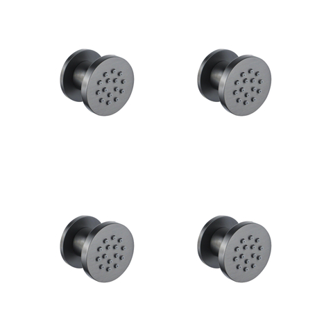 Fortifura Calvi zijdouche - 5cm - rond - 4 stuks - PVD - geborsteld gunmetal (antraciet) SW1381719