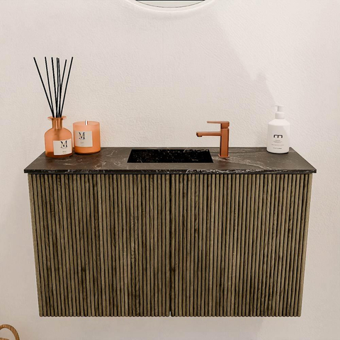 Mondiaz JOYA-DLUX 70cm toiletmeubel - kleur Dusk - Wastafel FAYE positie Midden 1 kraangat kleur Lava. SW1423223