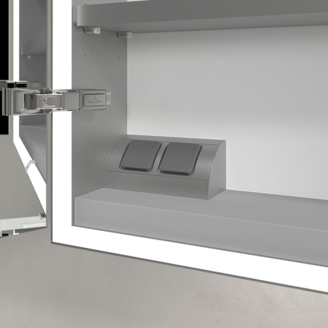 Villeroy & Boch My View Now My view spiegelkast - 100x75cm - 2 deuren - 3 contactdoos LED - zilver SW641573