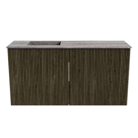 Mondiaz JOYA-DLUX Meuble de salle de bains - 80cm - couleur Shadow - Vasque FAYE position Gauche 1 trou de robinet couleur Oza SW1425028