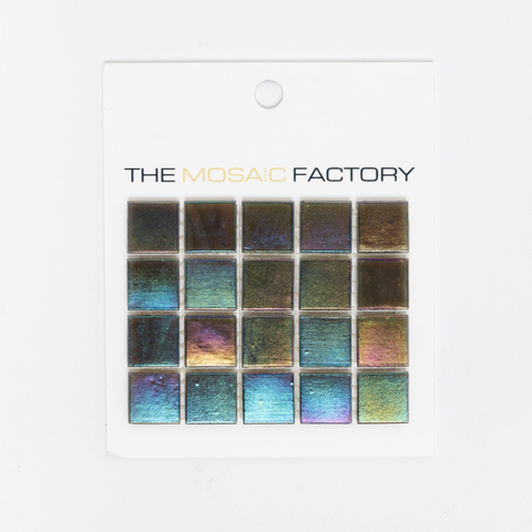 ÉCHANTILLON The Mosaic Factory Amsterdam Carrelage mosaïque - 2x2x0.4cm - pour mur et sol pour intérieur et extérieur carré - verre foncé gris SW861943