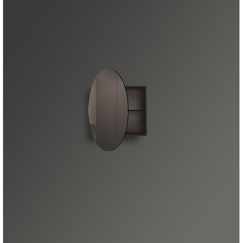 Saniclass Lonato Spiegelkast - rond - Spiegelkast 60cm - kast 40x40x13cm - zwart SW640032