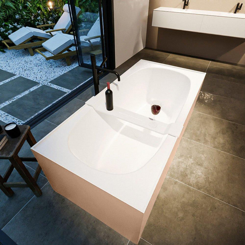 MONDIAZ ROCK Baignoire îlot - 170x70cm - couleur Plata / Talc SW1015106