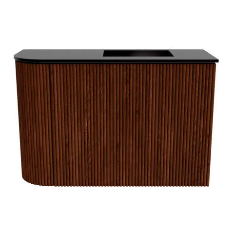 Mondiaz JOYA 61.6cm toiletmeubel - ronding links kleur Ruby - Wastafel FAYE positie Rechts 1 kraangat kleur Urban. SW1421869