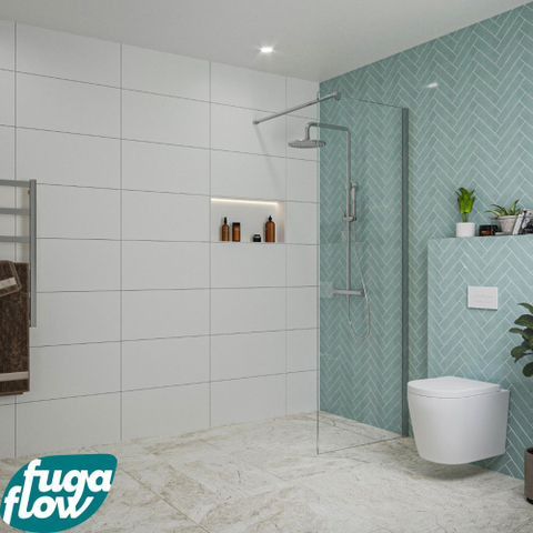 FugaFlow Eccelente Vetro inloopdouche badkamer - 60x200cm - helder glas - wandarm - chroom SW1124959