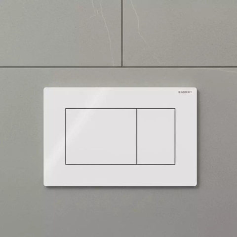 Plaque de commande Geberit Sigma01 - chasse d'eau à 2 boutons - carré - blanc alpin SW1237073