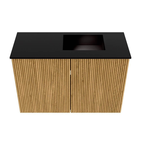 Mondiaz JOYA 60cm meuble de toilette - couleur Chêne - Vasque FAYE position Droite 1 trou de robinet couleur Urban SW1421178
