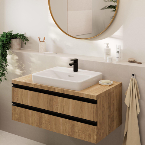 Hansgrohe Vernis Blend Eengreeps wastafelmengkraan - 70 brass - zonder afvoer - mat zwart SW651542