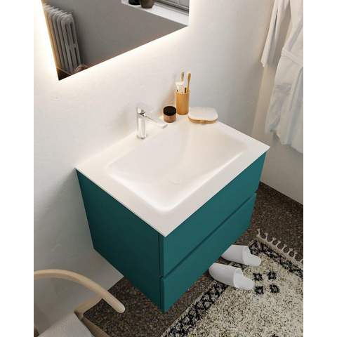 ENSEMBLE DE MEUBLE MONDIAZ VICA - 60cm - 2 tiroirs - lavabo Cloud central - 1 trou de robinet - solid surface smag SW411292