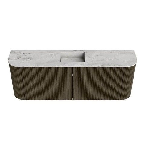 Mondiaz JOYA-DLUX Meuble de salle de bains 113,2cm - arrondis gauche et droite couleur Shadow - Vasque FAYE position Milieu 1 trou de robinet couleur Glace SW1426214
