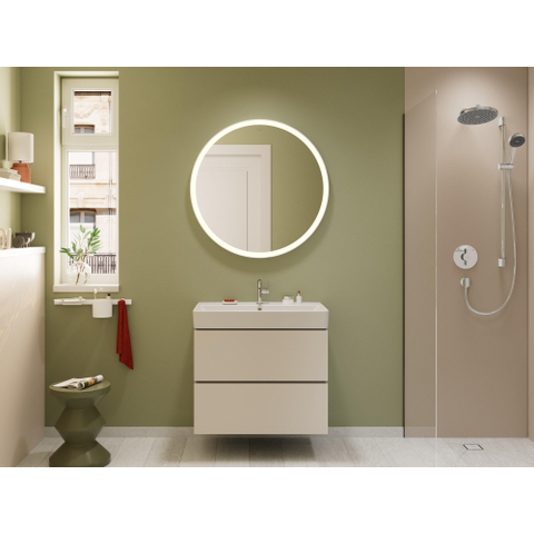 Hansgrohe Xanuia Q Wastafel/Fontein - 80x48cm - inbouw - 1 kraangat - met overloop - glans wit SW1165083