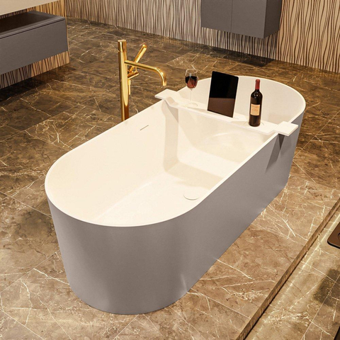 MONDIAZ NOBLE Baignoire autoportante - 180x75cm - Smoke/talc SW491434