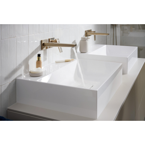 Hansgrohe Metropol 1 greeps wastafelkraan - afbouwdeel - met voorsprong 225 mm en afvoerplug - geborsteld brons SW358689