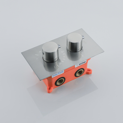 Fortifura Calvi Thermostatische Inbouwkraan - met inbouwdeel - PVD - geborsteld RVS SW721168