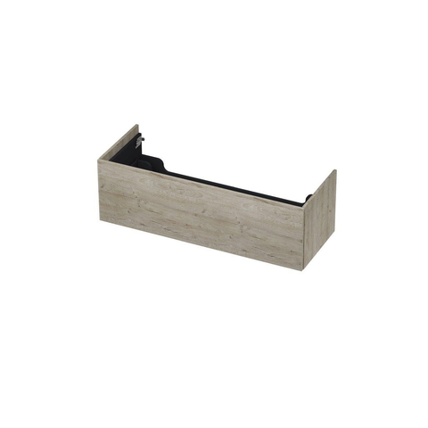 INK Wastafelonderkast - 120x45x37.6cm - 1 lade - push to open - met recht opdekfront - MFC - Greige eiken SW439222