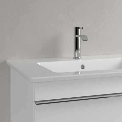 Villeroy & Boch venticello wastafel - 130x50cm - 2 kraangaten overloop ceramic plus - White Alpine (glans wit) 1025101