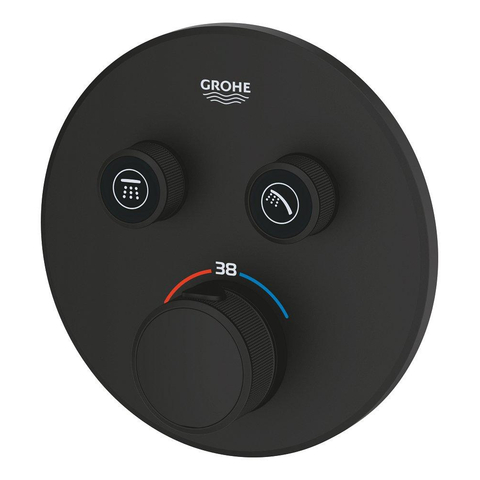Grohe Grohtherm SmartControl Afbouwdeel - inbouw mengkraan thermostatisch - met omstel - phantom black (zwart) SW901444
