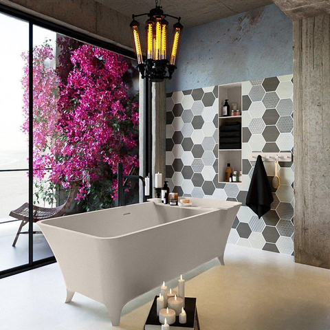 MONDIAZ LUNDY Baignoire îlot - 170x75cm - Lin SW491589