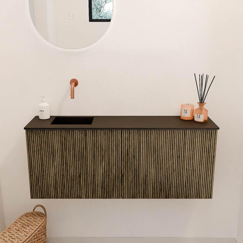 Mondiaz JOYA 100cm meuble de salle de bains - couleur Dusk - Vasque FAYE position Gauche Sans trou de robinet couleur Urban SW1421646