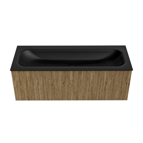 Mondiaz KURVE Badkamermeubelset - 120x46x40cm - 1 lade - wastafel solid surface - midden - 2 kraangaten - Dusk SW1414822