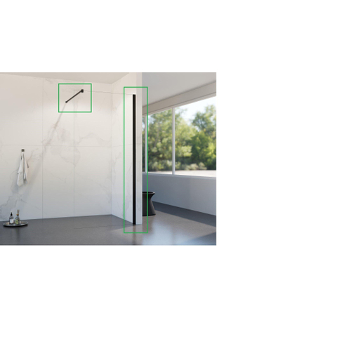 Fortifura Galeria jeu de profilé 200cm + barre de stabilisation 120cm noir mat SW968234