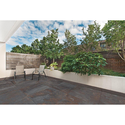 Terravito Copuro Dalle de terrasse Black 60x60x2cm Rectifié Aspect béton Noir mat SW420244