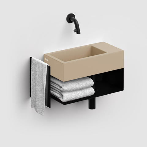 Clou Flush 3 lavabo 36x18cm sans trou de robinet à droite mat moutarde céramique SW795719