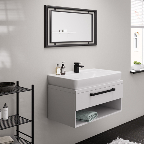 Hansgrohe Vernis Shape Eengreeps wastafelmengkraan - 70 - coolstart zinc - met PopUp - trekwaste - mat zwart SW651722