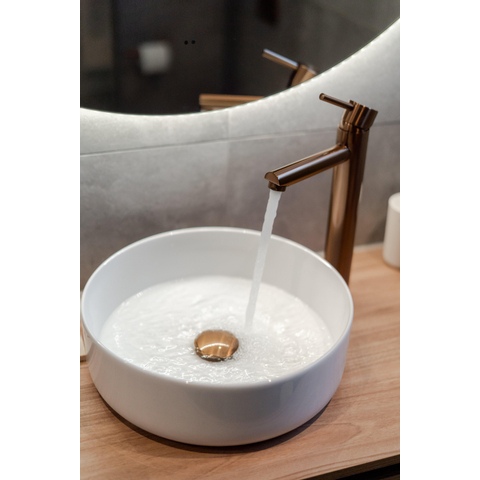 QeramiQ Dely waskom - 36x36x12cm - zonder overloop - rond - keramiek - glans wit SHOW25987