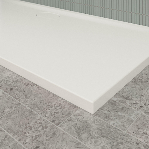 Villeroy & Boch Ecora douchebak - 170x80x3.5cm - afvoer lange zijde - stone white (wit) SW1559026
