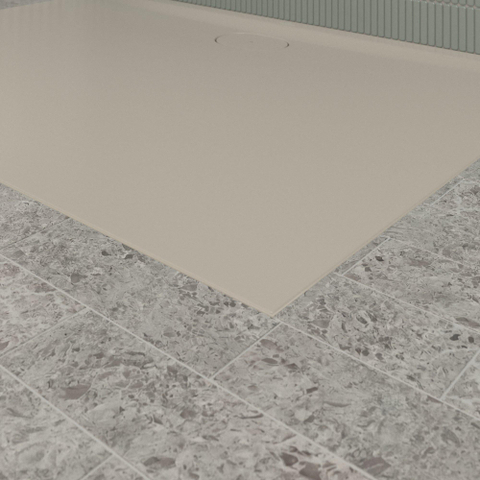 Villeroy & Boch Ecora douchebak - 140x100x3.5cm - afvoer lange zijde - almond (beige) SW1559000