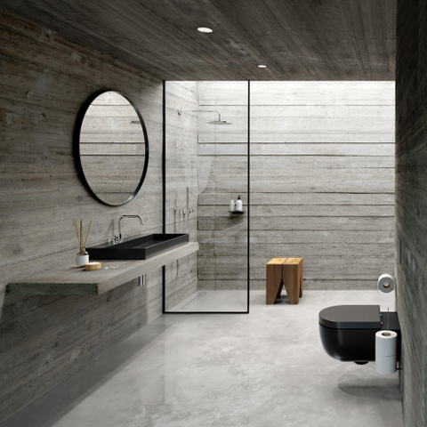 Clou Wash Me lavabo 90x42x8cm sans bonde Céramique Noir mat SW440844
