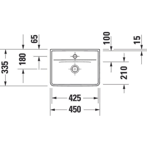 Duravit D-neo Fontein - met kraangat - zonder overloop - 45x33.5x13cm - wit SW640444