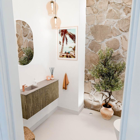 Mondiaz JOYA-DLUX 90cm toiletmeubel - kleur Dusk - Wastafel FAYE positie Links 1 kraangat kleur Saba. SW1426064