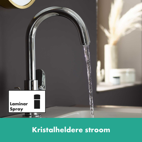 Hansgrohe Vernis Blend Eengreeps wastafelmengkraan - 210 met draaibare uitloop - met PopUp - trekwaste - hoogglans chroom SW642531