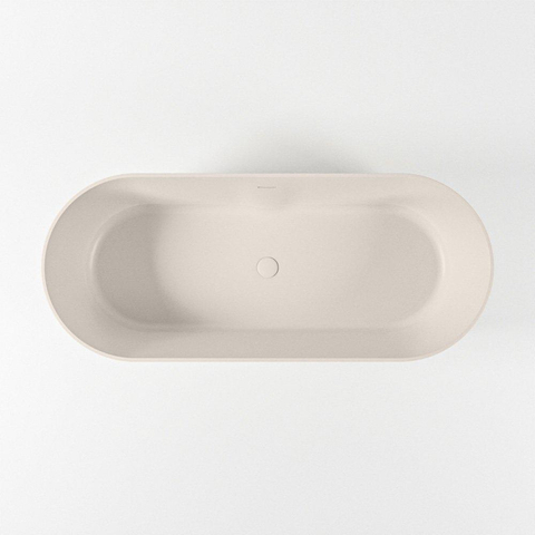 MONDIAZ NOBLE baignoire îlot- 180x75cm - Solid surface - lin mat (beige) SW491505