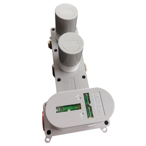 Brauer Copper Edition Ensemble de douche pluie encastré - douche principale 30cm - bras plafond 20cm - 3 boutons lisses - douchette ronde 3 positions - PVD - cuivre brossé SW374515