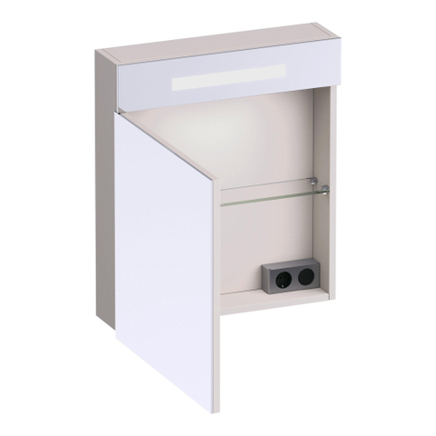 BRAUER Promise armoire de toilette – 59 x 70 x 15 cm – LED directe en haut – ouverture à gauche – Sable SW1203729