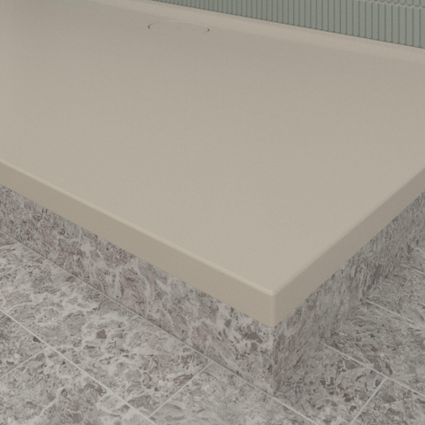 Villeroy & Boch Ecora douchebak - 180x100x3.5cm - afvoer lange zijde - almond (beige) SW1558899