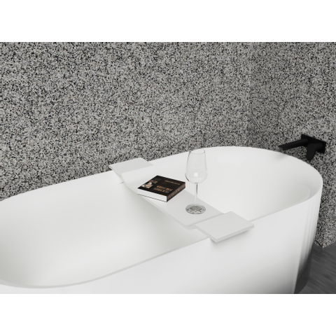 Crosstone by Arcqua Solid Surface pont de baignoire 75x20cm mat blanc SW486536
