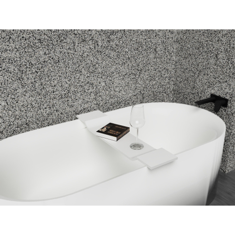Crosstone by arcqua Solid surface pont de bain 90x20cm blanc mat SW486538