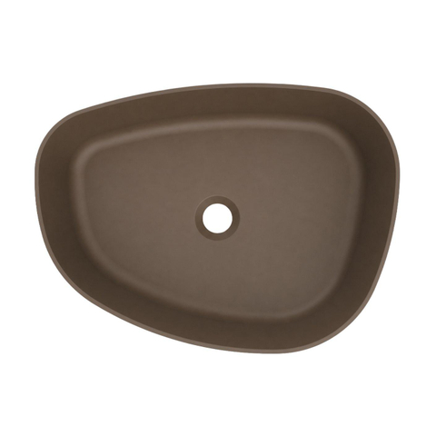 Arcqua Rocker waskom - opbouw - organisch rechts - 50x37cm - mat chocola SW1584239