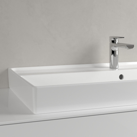 Villeroy & Boch Collaro meubelwastafel - 100x47cm - met overloop - 1 kraangat CeramicPlus - White Alpine (glans wit) SW358336